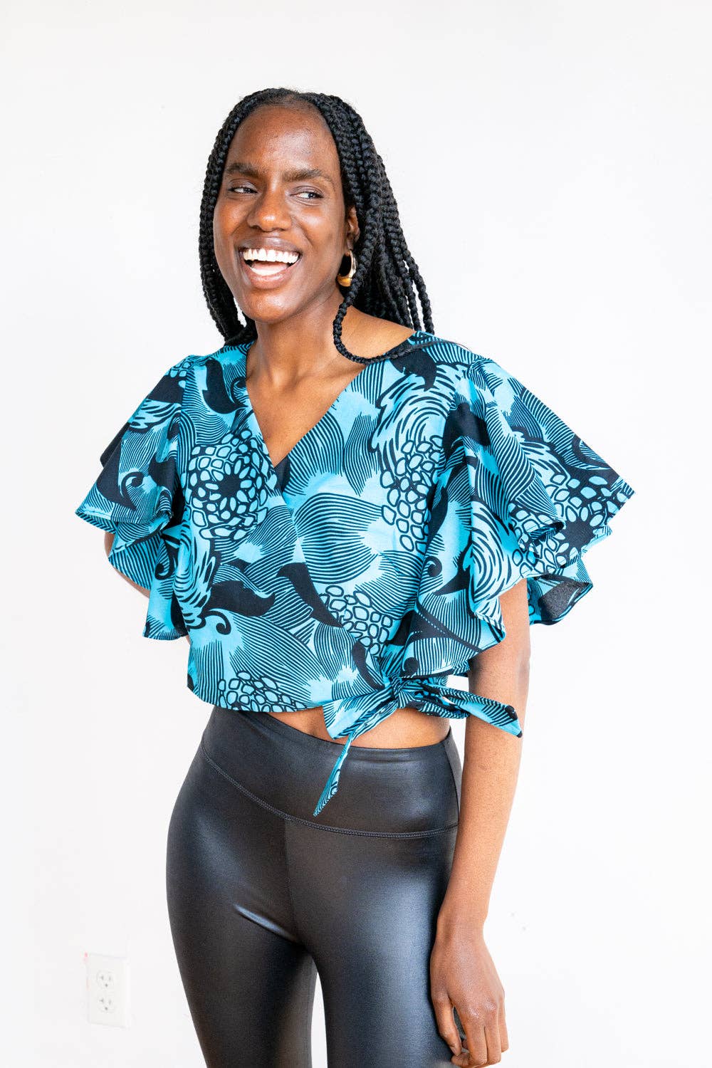 Amooti Store - Wholesale Blouse - Women's - Wrap Blouse Kisoro - butterfly sleeves4