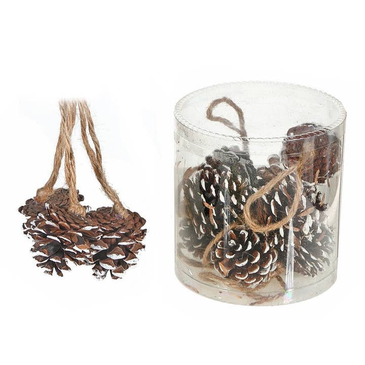 12 Pack Pinecones In PVC Tube (White) - Set of 2 for wholesale by Maison Concepts Inc