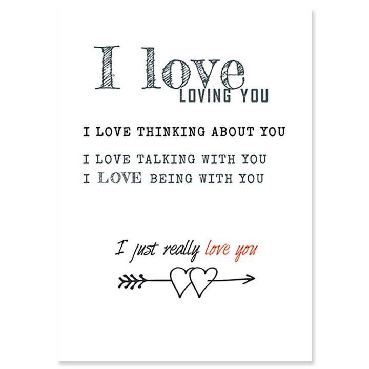 LOVE LOVE ANNIVERSARY GREETING CARD 4.5 x 6.25" for wholesale by Calypso Cards LLC