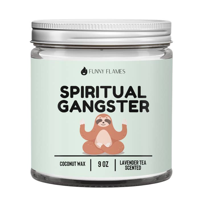 Funny Flames Candle Co - Les Creme - Wholesale Jar/Filled Candle - Spiritual Gangster - Funny Candle Co, Lavender Tea Scented0