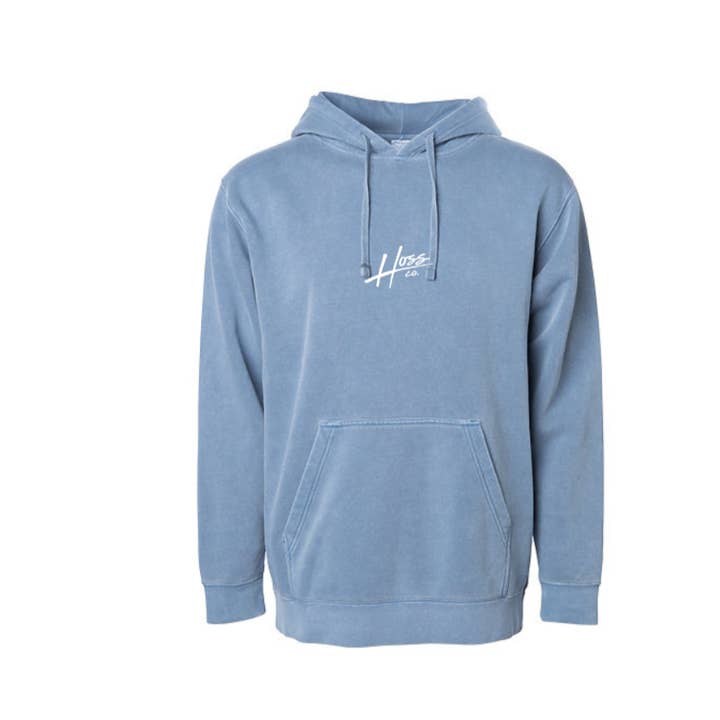 Unisex Kapuzenpullover in Schieferblau mit Pigmentfärbung für den Großhandel von Hoss Co.