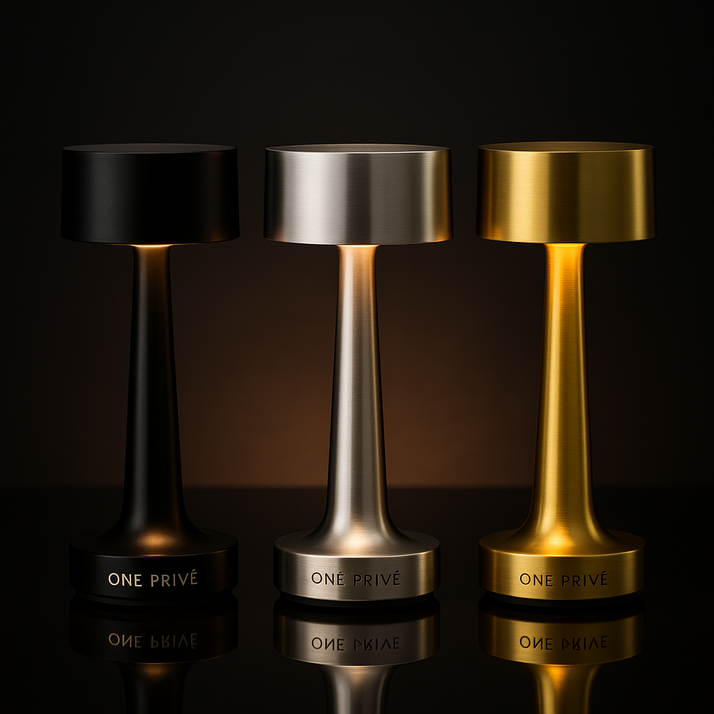 One Preevay Luxury Home Furniture & Decor - Vente Lampes d'appoint/de bureau - Lampe de Table Grace Hospitality - Commodité sans Fil - Rechargeable - Résistante à l'Eau12