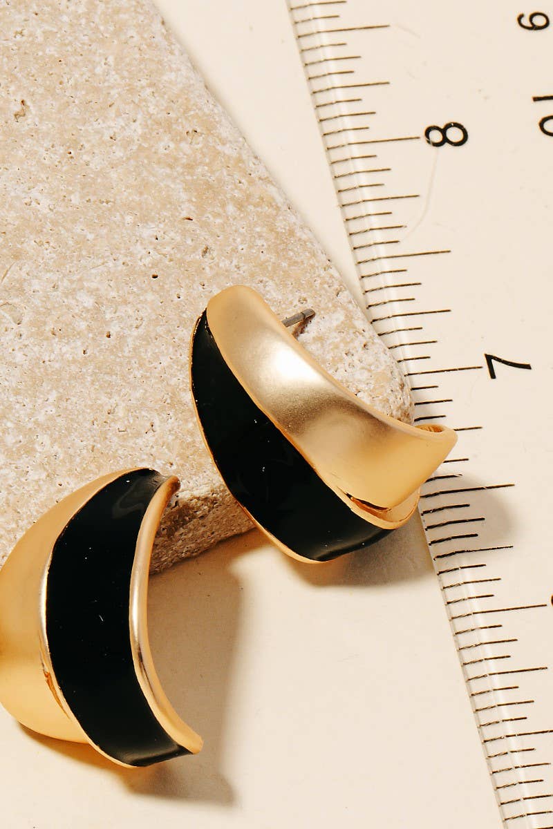 Anarchy Street - Wholesale Hoop Earrings - Half Epoxy Wide Metallic Hoop Earrings1