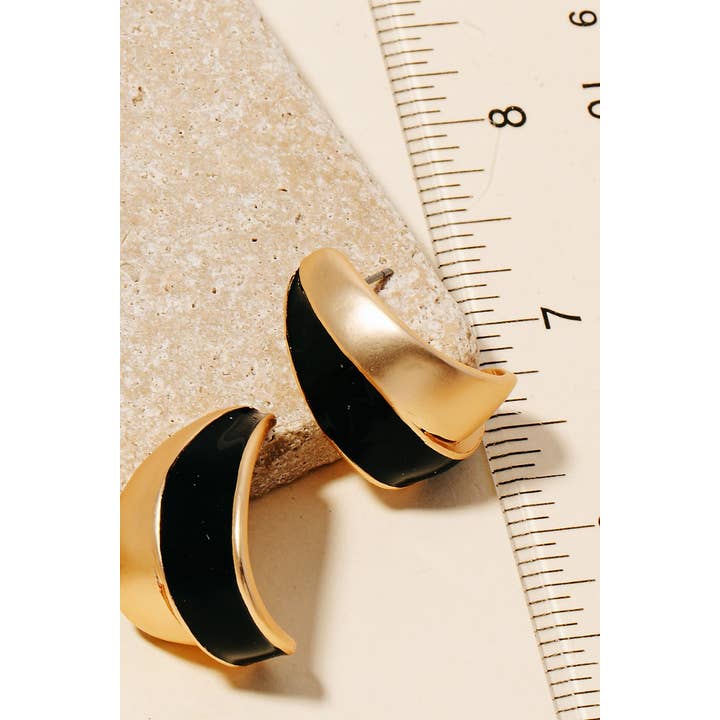 Anarchy Street - Wholesale Hoop Earrings - Half Epoxy Wide Metallic Hoop Earrings1