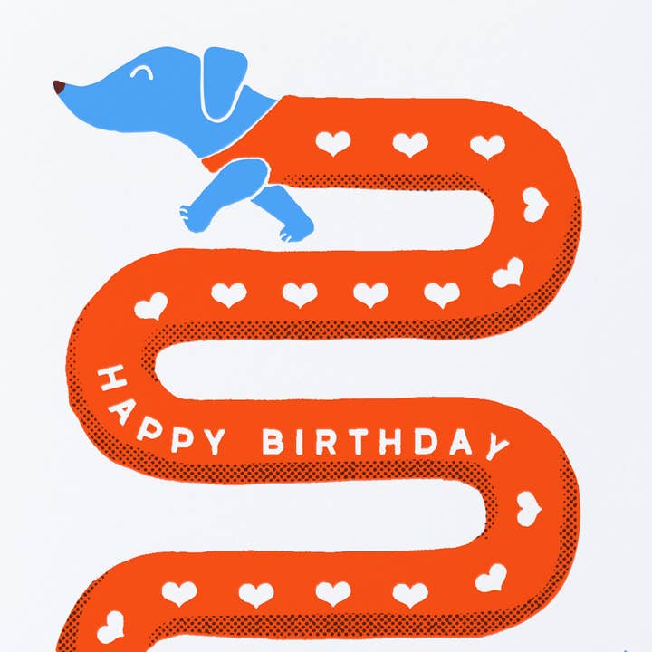 Sweet Bippy Press - Wholesale Birthday Card - Wiener Dog Birthday Greeting Card
