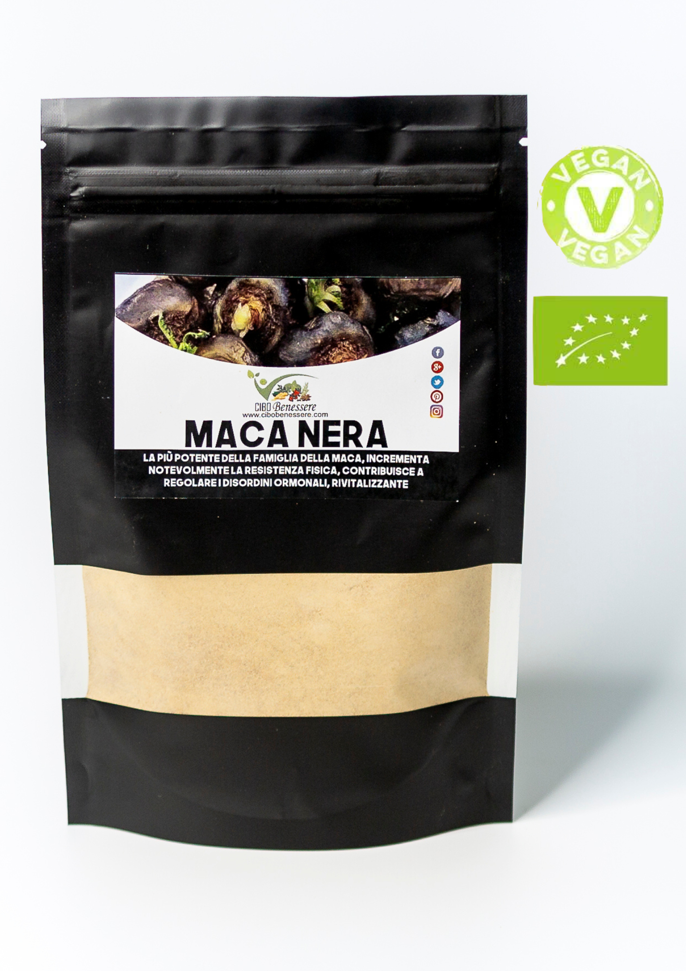 Cibobenessere - Venta al por mayor Proteínas y superalimentos en polvo - Maca Negra Bio - Polvo de Maca Negra Orgánica 100% Natural1