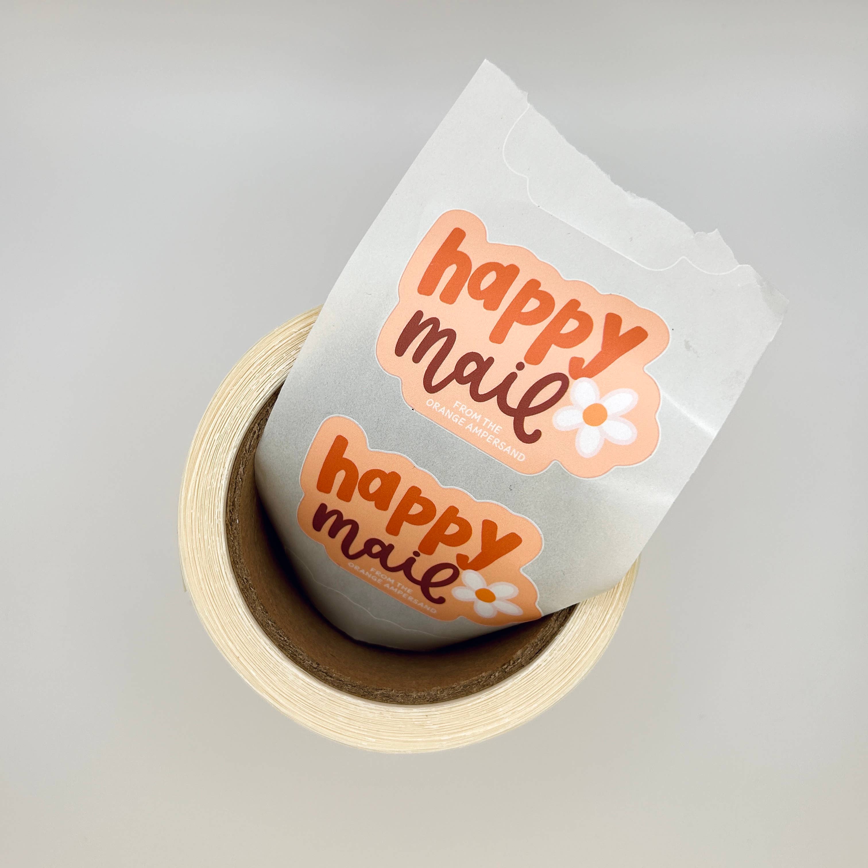 The Orange Ampersand - Wholesale Sticker - Custom Happy Mail Roll Labels (Add Your Biz name!)2