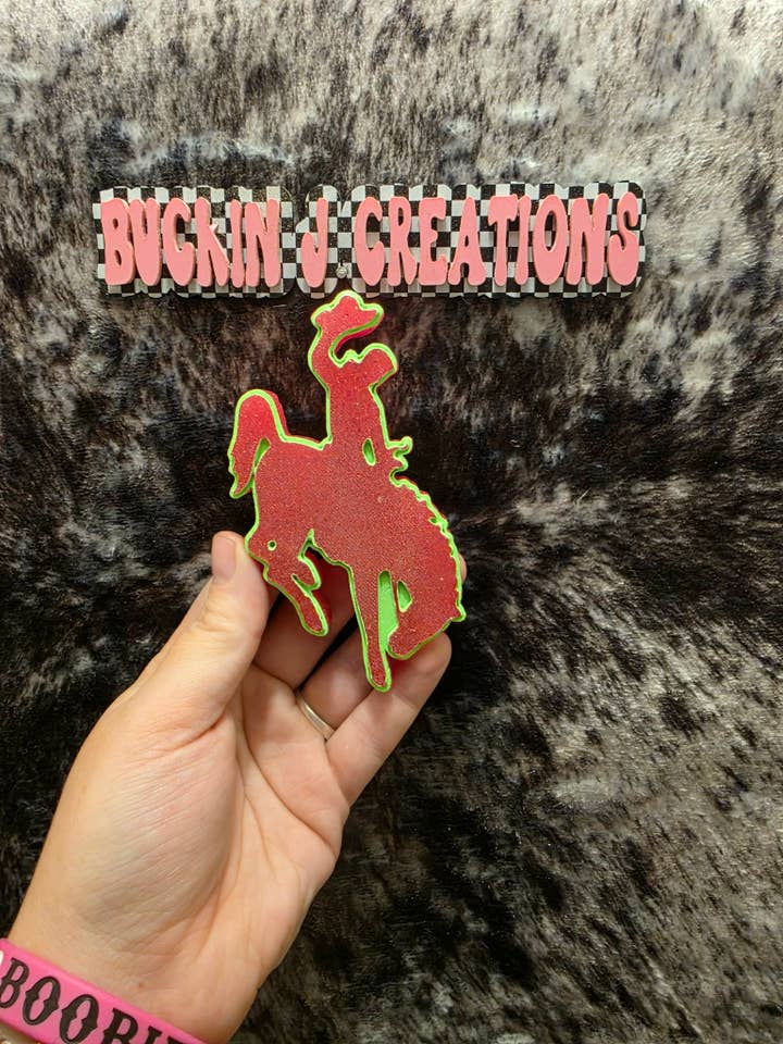 Wyoming Cowboy Handmade Car Air Freshener for wholesale by Buckin J Creations