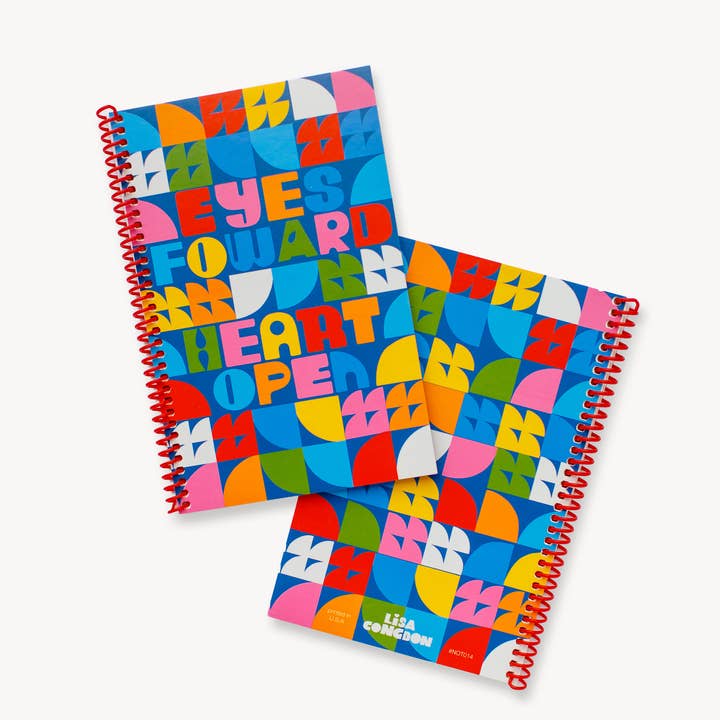 Lisa Congdon Art & Illustration - Wholesale Journal/Diary - Blank Journal with Red Spiral - "Eyes Forward, Heart Open"0