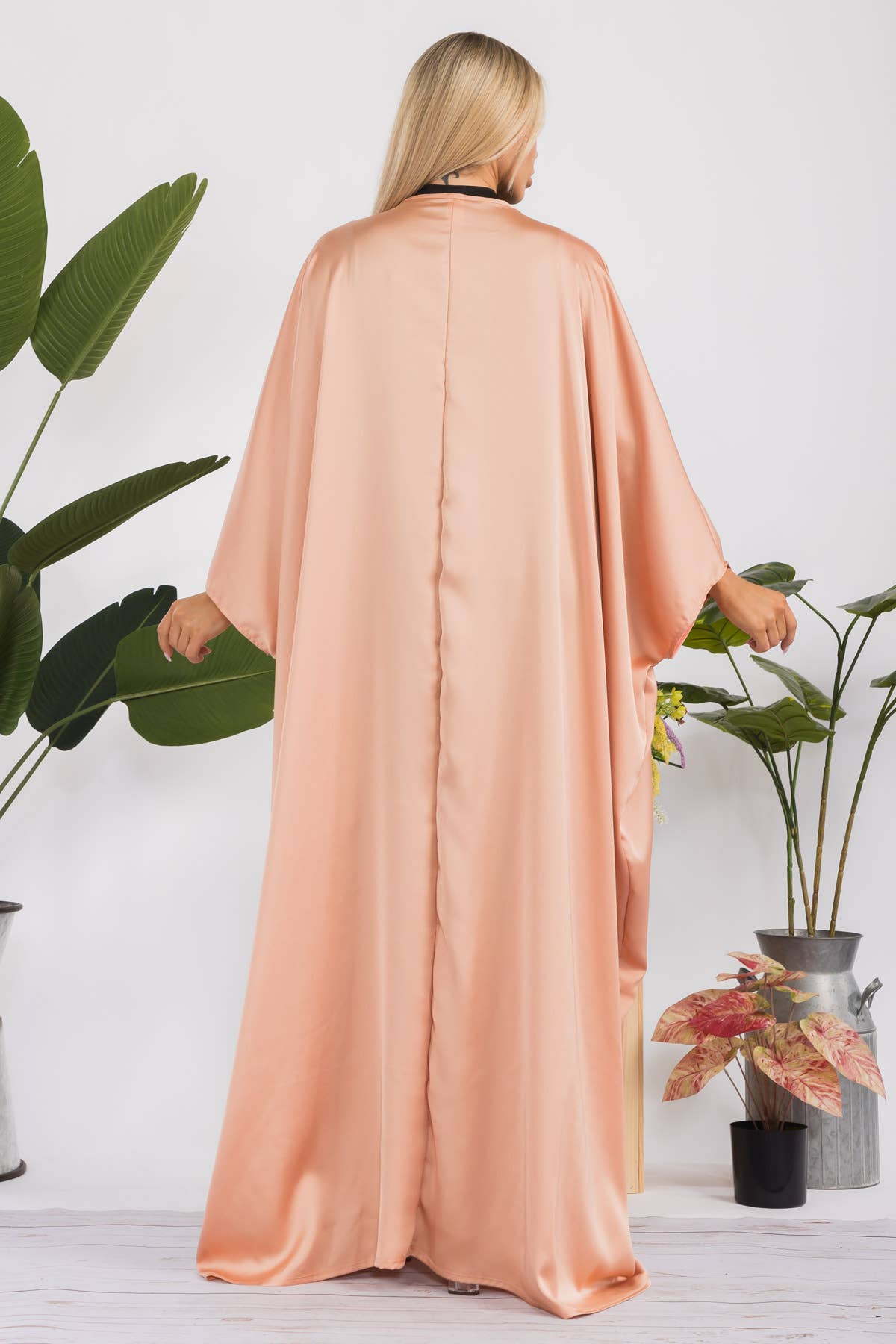 H&H Fashion Inc. - Wholesale Kimono - Women's - HH707D-R-SOLID - Open Front Duster14