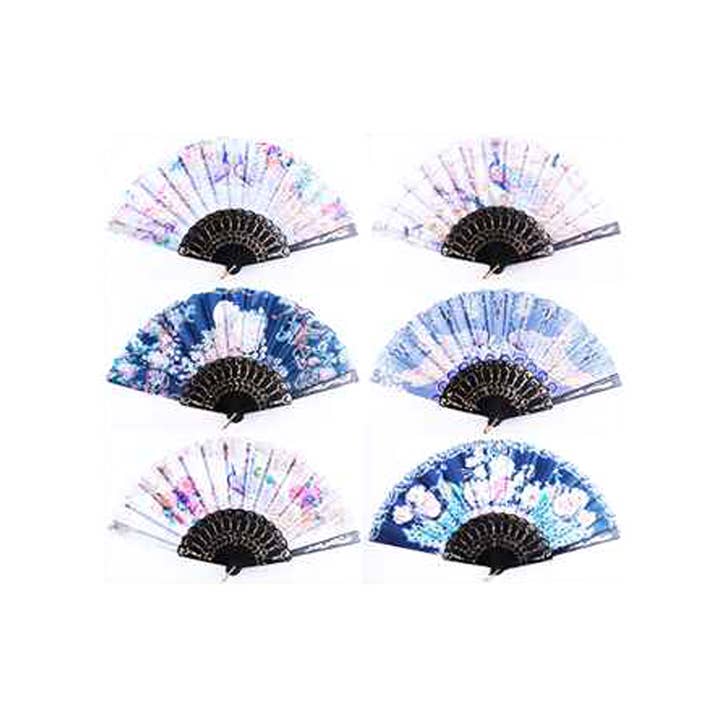 Sensibling Corp. - Wholesale Handheld folding fan - 12PCS - Peacock Flower Printed Folding Fans1