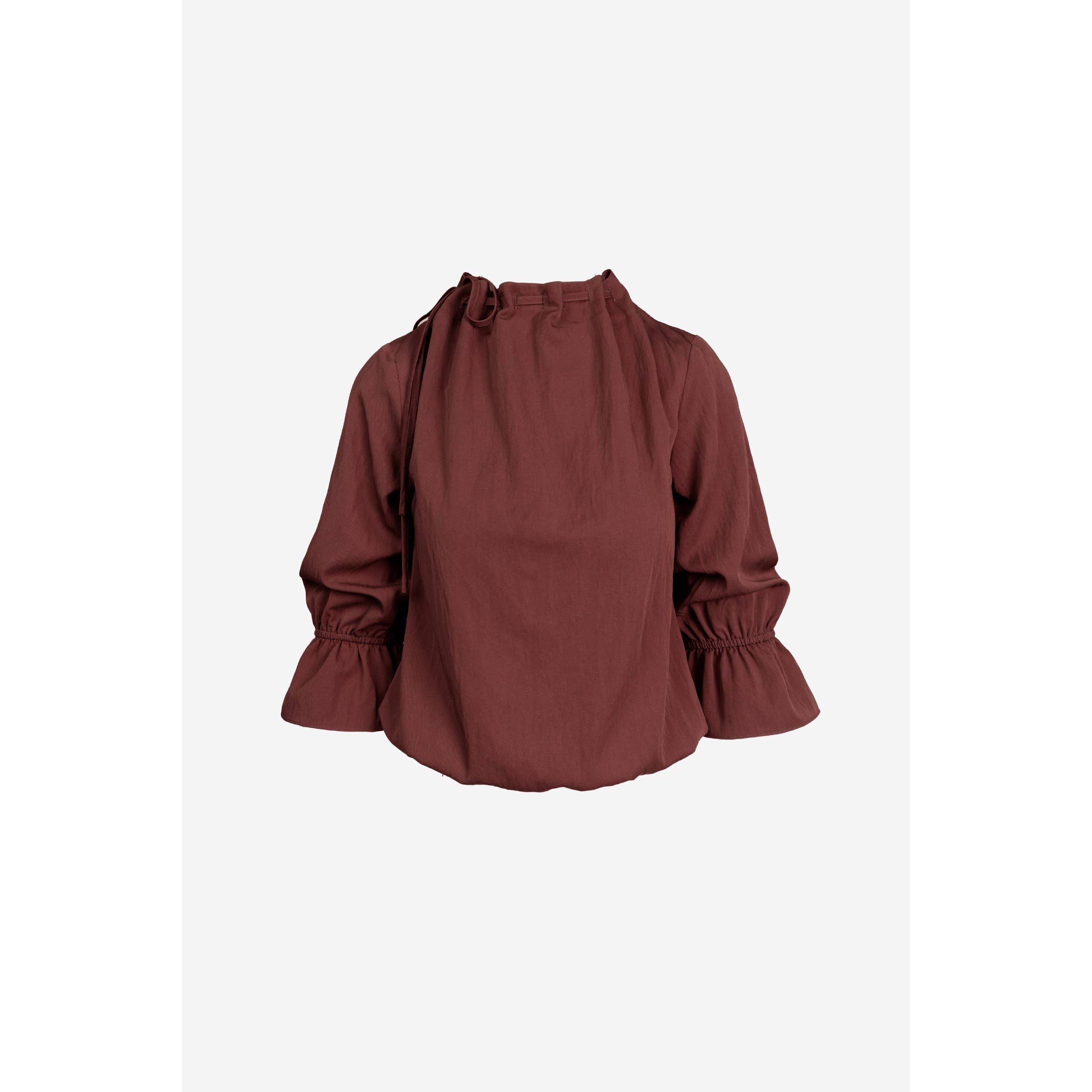 Naked Zebra - Wholesale Blouse - Women's - Long Sleeve Cinched Mock Neck Blouse30