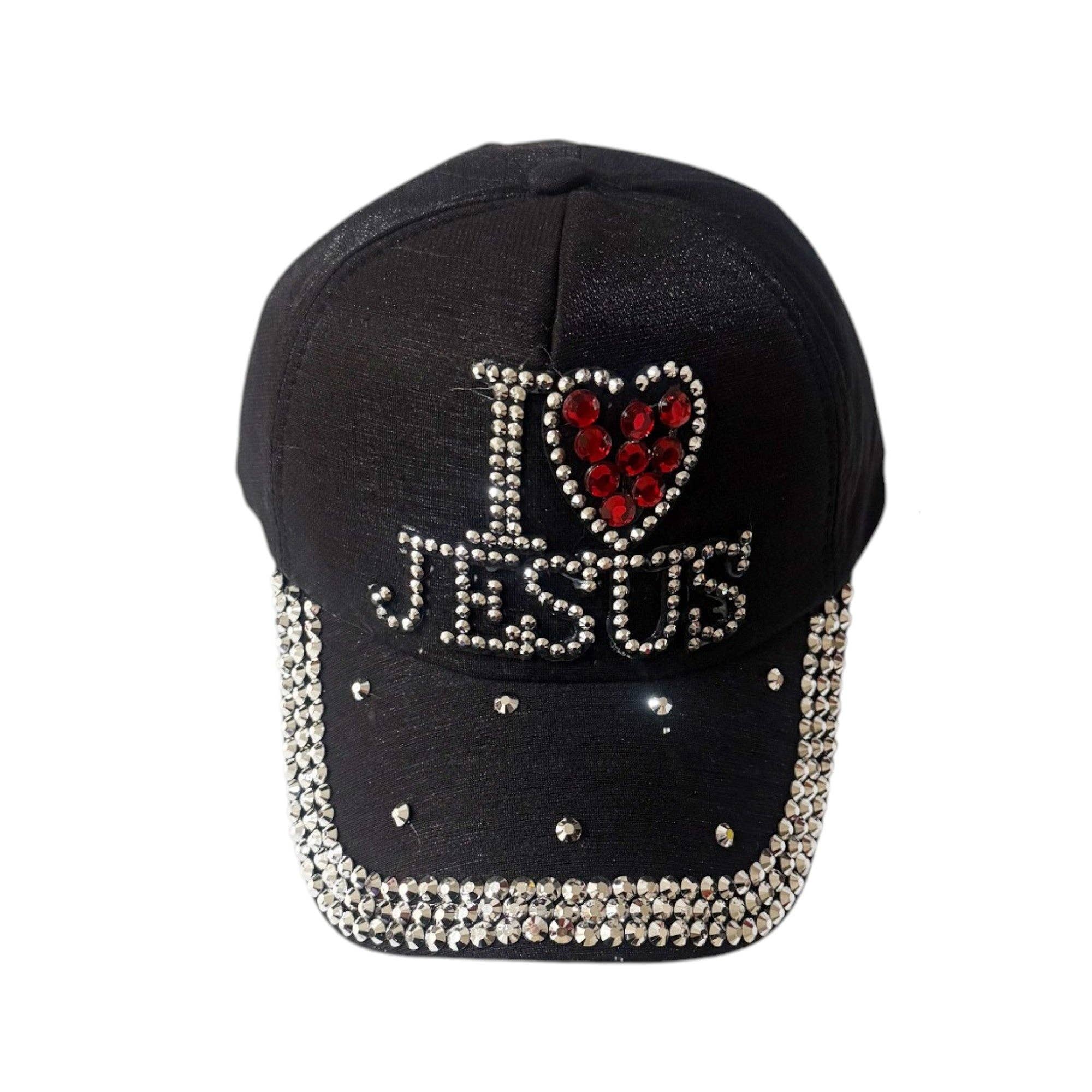 ASSORTI Bling Rhinestone Ik Hou van Jezus Pet SS41128-28 (12ST) voor groothandel op Faire3