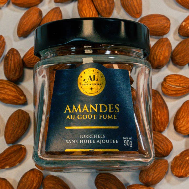 Geroosterde amandelen met een gerookte smaak (gedroogd fruit, aperitief) voor wholesale door FOODBIOTIC
