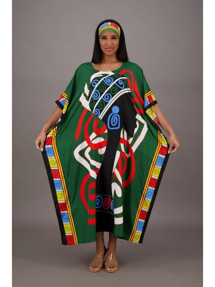Single Color Mali Mirage African Print Kaftan KAF-42206 for wholesale on Faire