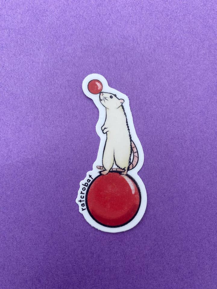 Ratcrobat // rat sticker // pet rat // gifts for rat owners for wholesale by AstroManatee Shop