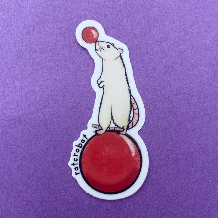 AstroManatee Shop - Wholesale Sticker - Ratcrobat // rat sticker // pet rat // gifts for rat owners0