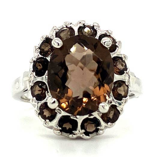 Rauchiger Topas Ring in 925er Sterlingsilber KSR - 18814 für den Großhandel von Kotawala Jewels