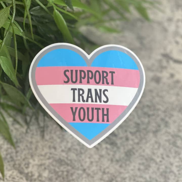Support Trans Youth Vinyl Sticker 5-pack for wholesale by Beautiful Mind Design