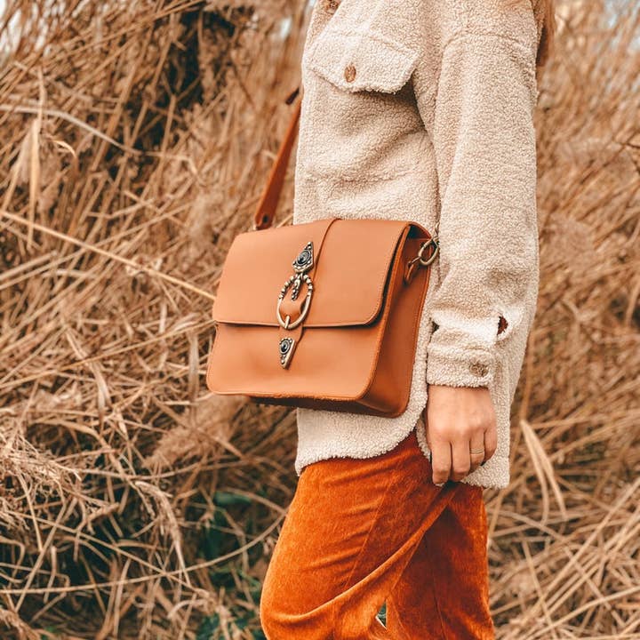 Christina Christi - Wholesale Crossbody Bag - Women's - Brown Leather Purse Women, Boho Crossbody Bag