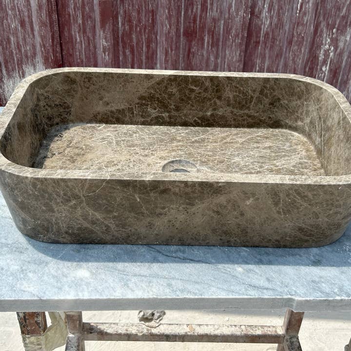 Arbon Marble – Großhandel Badezimmer-Zubehör-Sets – Braunes Marmorgefäß-Waschbecken, Dunkler Emperador Landhausküchenspüle, Marmorwaschbecken auf Badezimmer-Waschtisch2