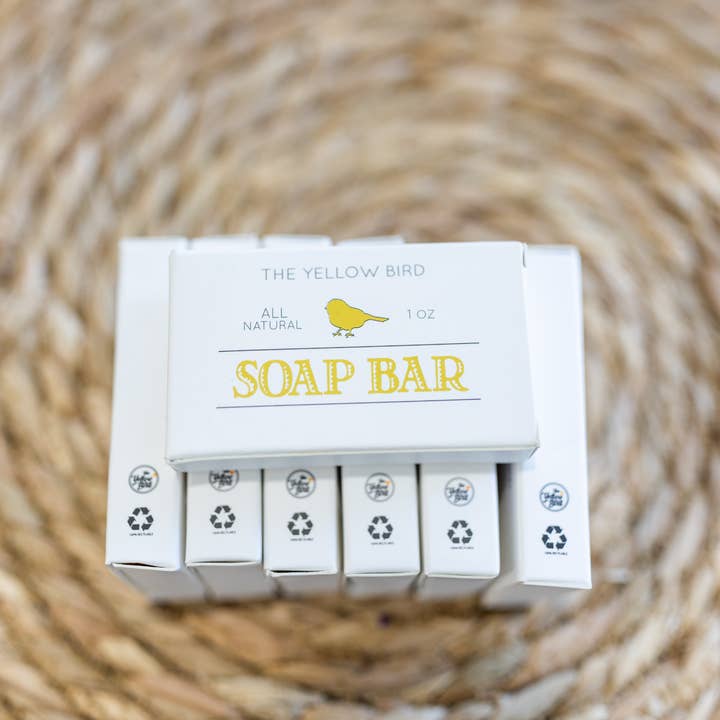 The Yellow Bird - Vendita all'ingrosso Saponette - Mini saponetta senza profumo al burro di karitè, confezione da 401