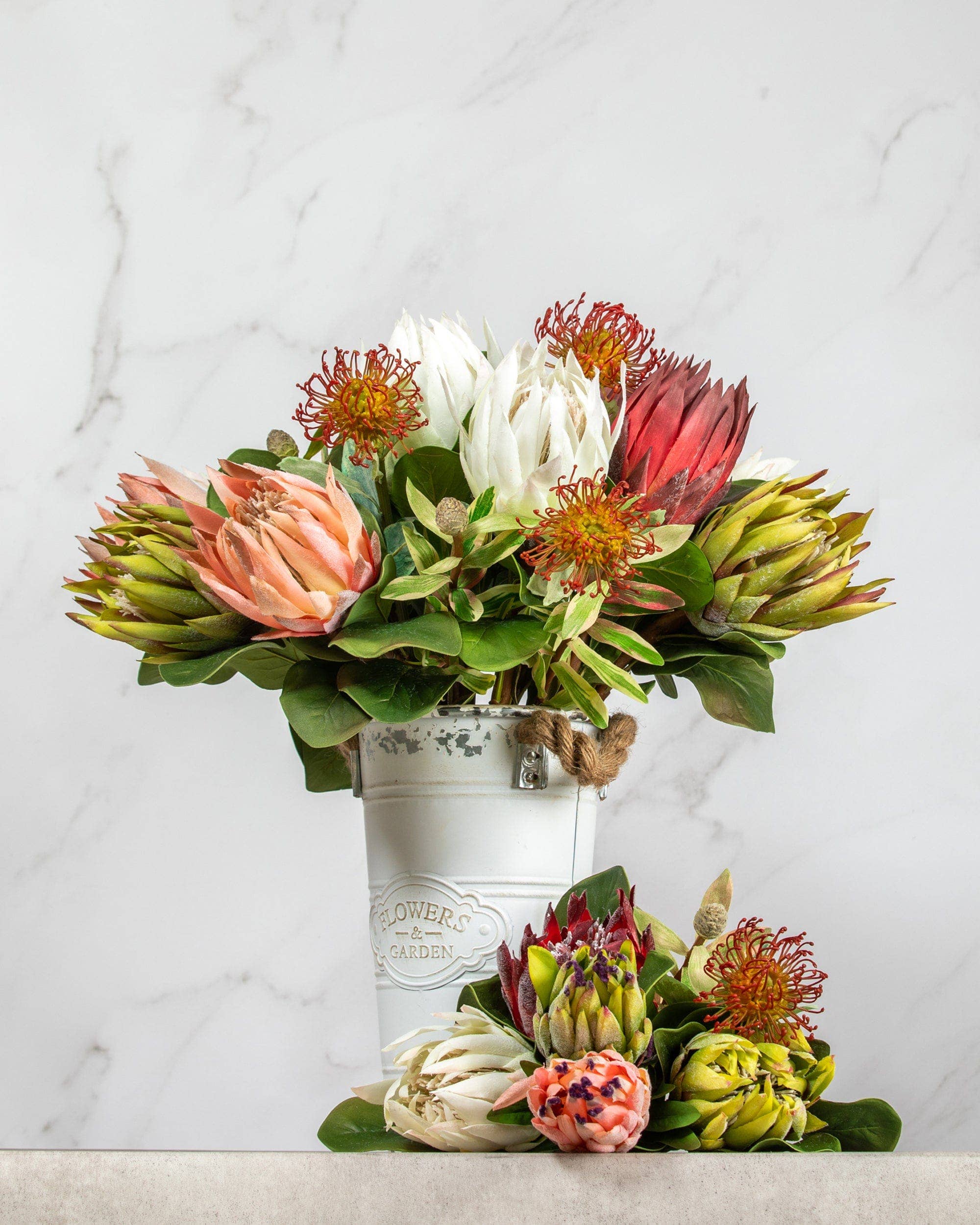 Prestige Botanicals - Wholesale Artificial Flowers - White King Protea 23.5"3