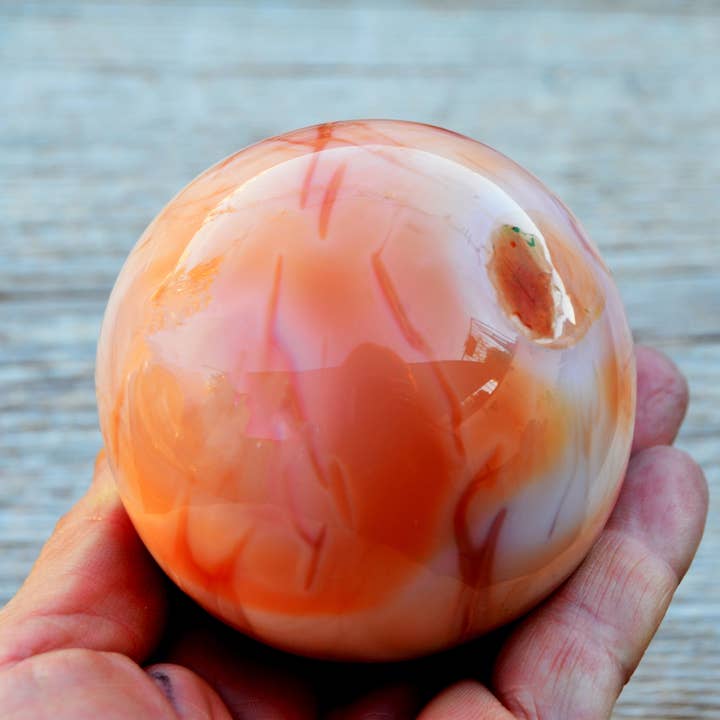 Kaia & Crystals - Wholesale Spiritual Stone/Crystal - XL Carnelian Crystal Ball (70mm - 100mm) - Mineral Sphere