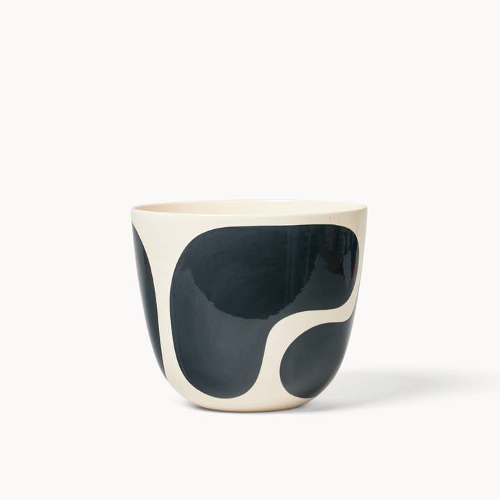 Franca - Wholesale Plant Pot - Black Color Block Planters (gloss)8