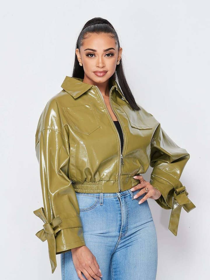 LONG SLEEVE PU JACKET for wholesale by RIVIR