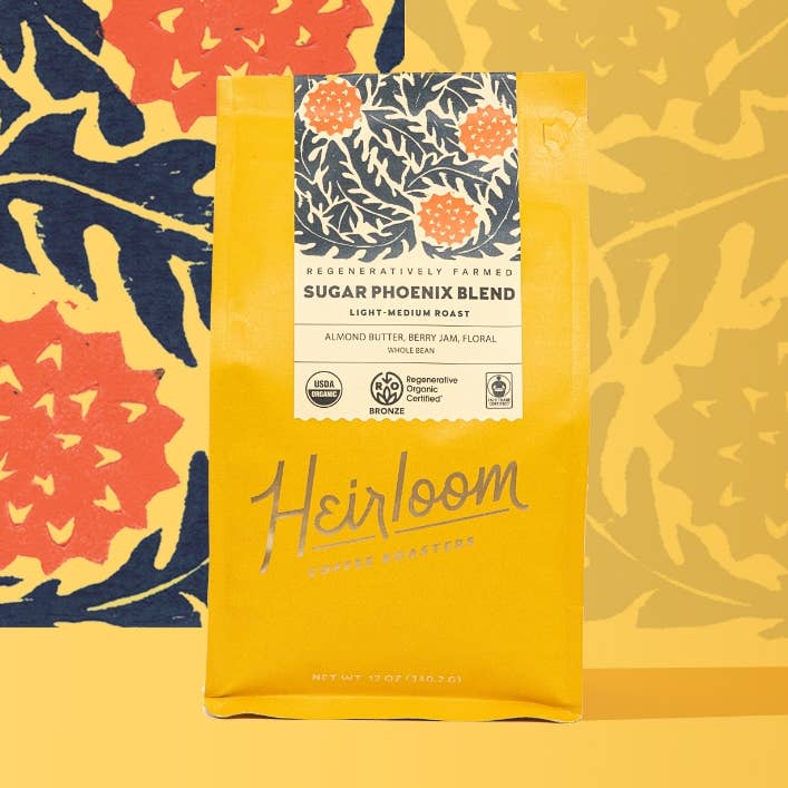 Sugar Phoenix Blend ROC™ Certified Regenerative Coffee for wholesale by Heirloom Coffee Roasters