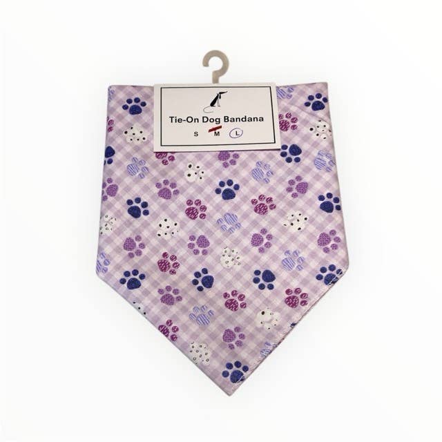 Jo's Pet Treats & Bandanas by Abab Enterprises, LLC - Wholesale Pet Bandana - Dog - Paw Print Tie-On Dog Bandana Retail-Ready0