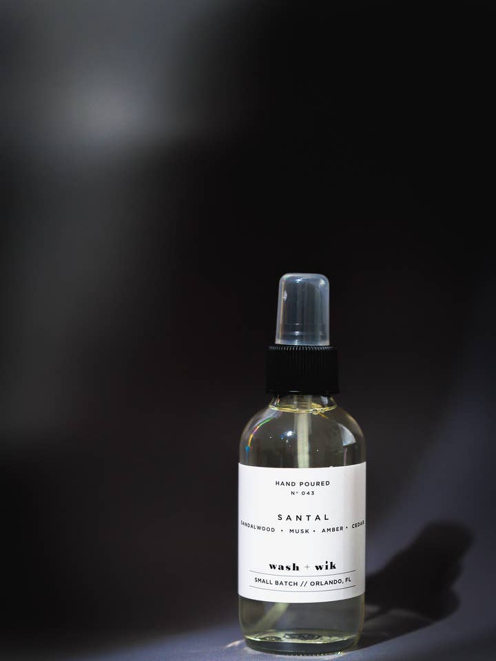 Santal Room Spray and Linen Spray for wholesale by Wash and Wik