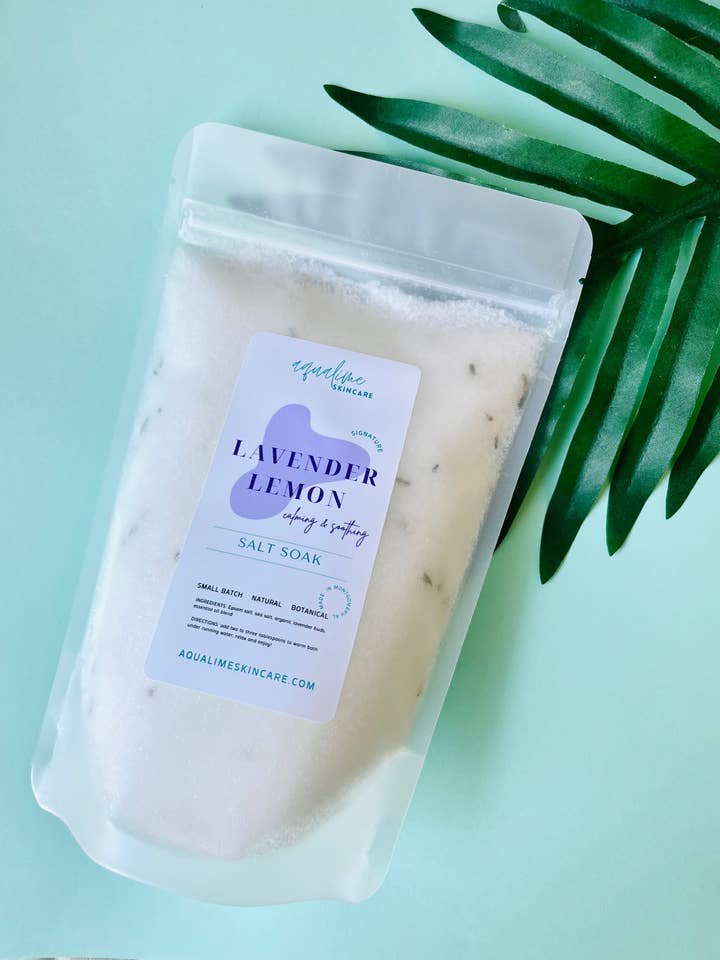 Lavender Lemon Bath Salt Soak for wholesale by Aqualime