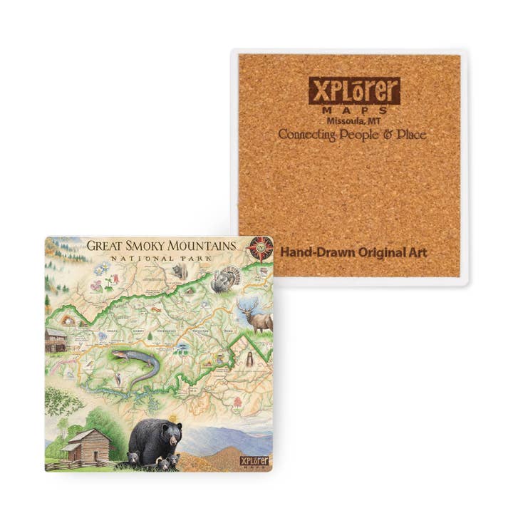 Great Smoky Mountains National Park Keramisk Coaster for engroshandel hos XPLORER MAPS