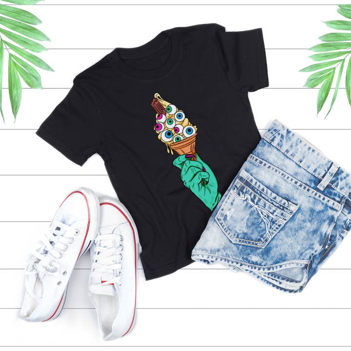 Hannah Kate Makes – wholesale T-shirt (graphic) – unisex – Eye Scream T-shirt - Black - Ice Cream - 100% Cotton5