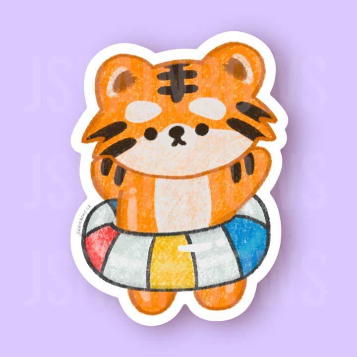 J’s Rainbows - Wholesale Sticker - Mochi The Tiger, Donut - Vinyl Die Cut Sticker0