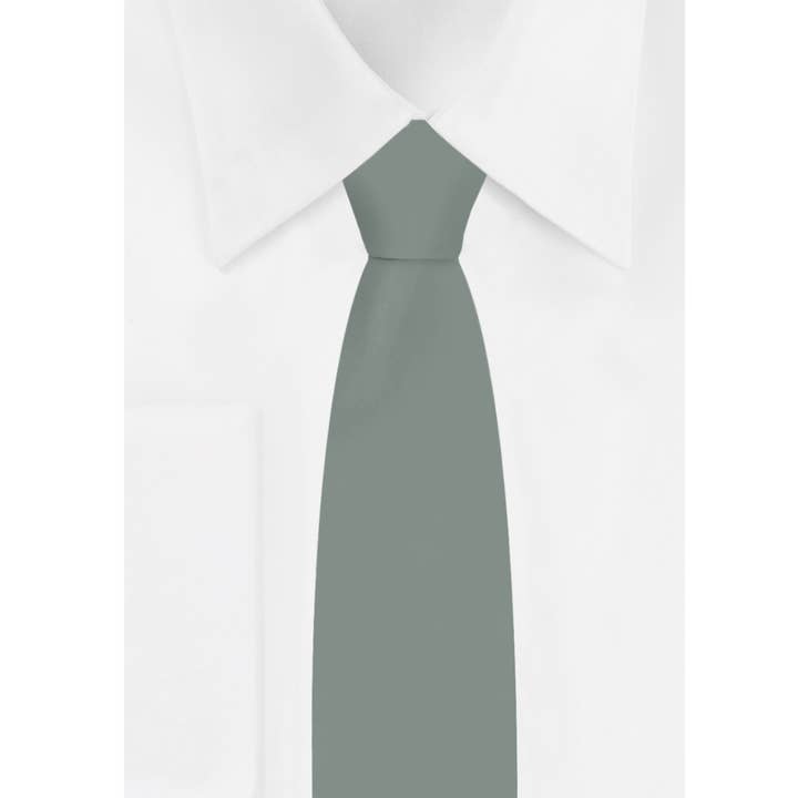 Men's Solid Color Neck Tie - Dusty Sage for wholesale by Jacob Alexander