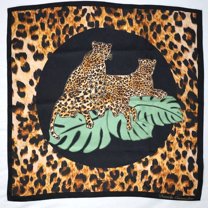 Dark Golden Leopard Scarf for wholesale by Dasein Design