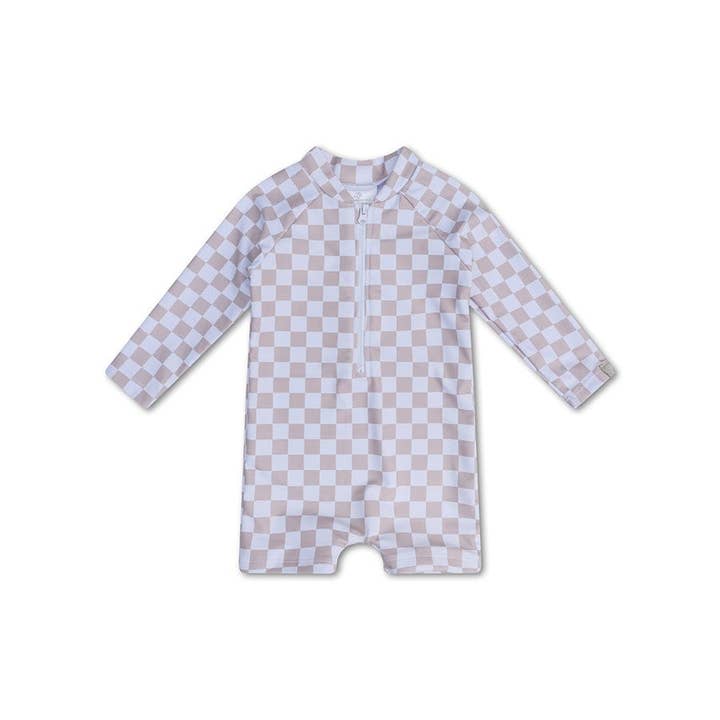 Swim Essentials - Wholesale One Piece Swimsuit - Kids - Swim Essentials | Checkmate Beige Jongens UV Zwempak