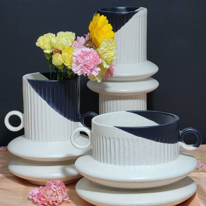 Pó de Barro - Wholesale Vase - New Tall Flower Pot Black2