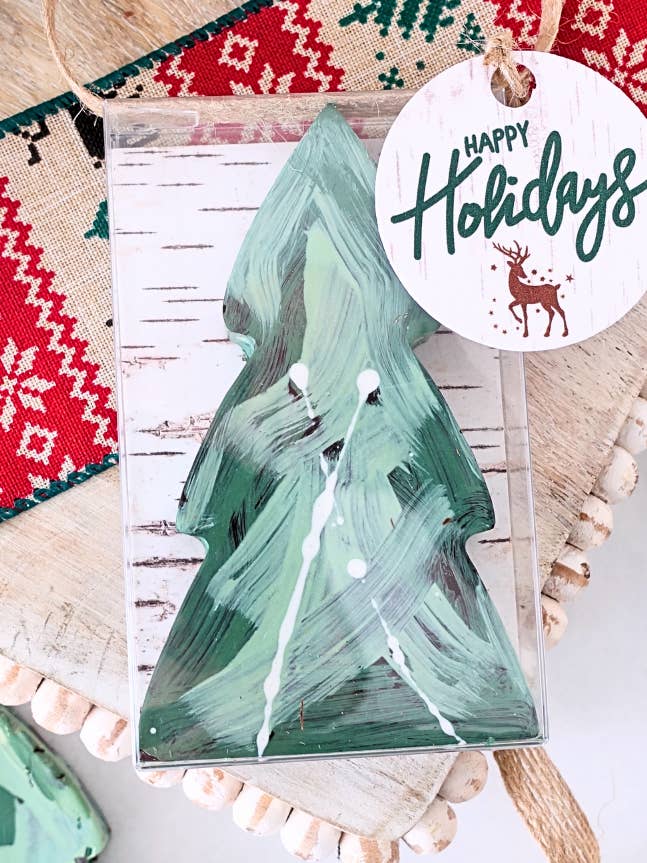 Crunchy Peppermint Evergreen Tree (Ornament Box) for wholesale by Succulent Chocolates & Sweets Inc