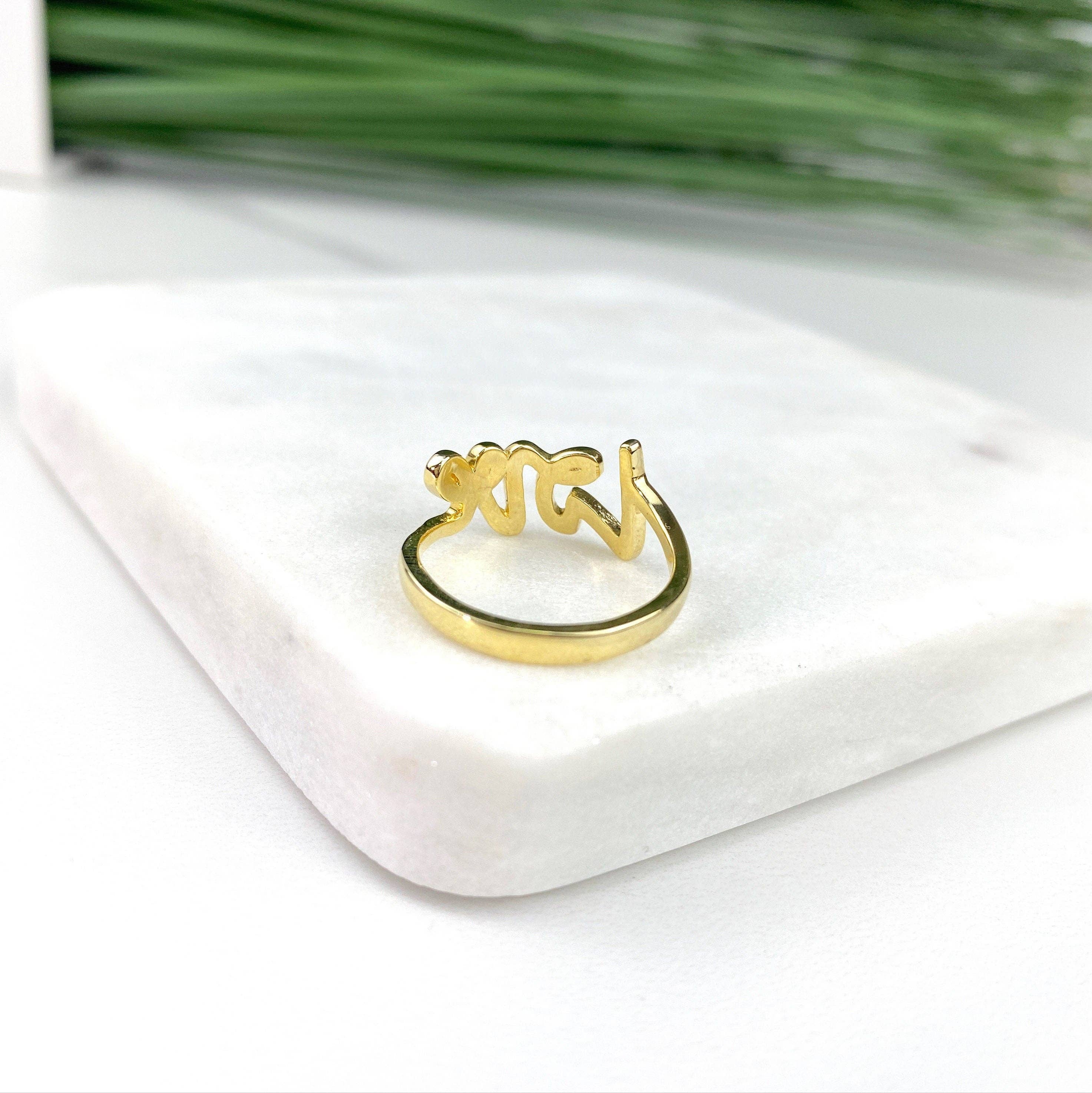 Luxus Accessories - Wholesale Band/Stacked Ring - 18k Gold Filled Love Word Design Ring5