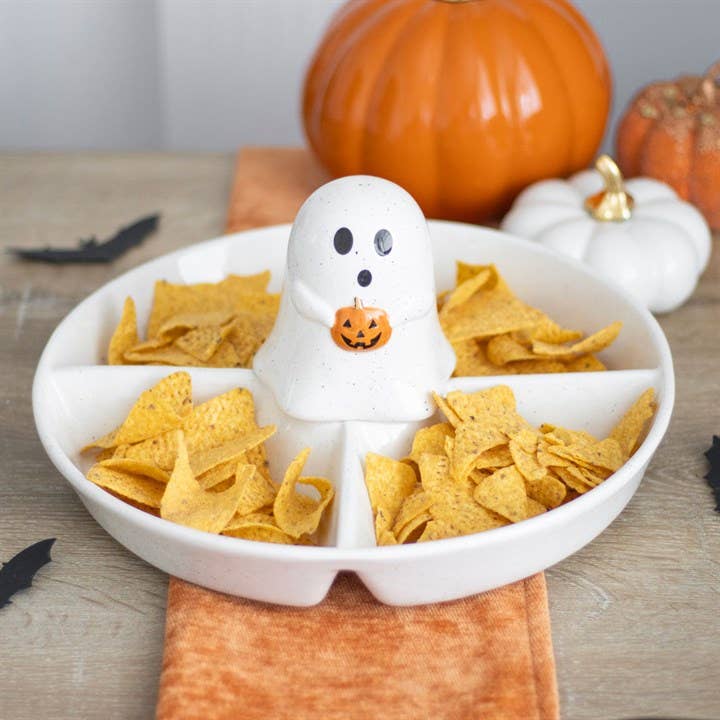 Ghost Halloween Chip & Dip Snack Serving Dish for wholesale by Something Different Wholesale