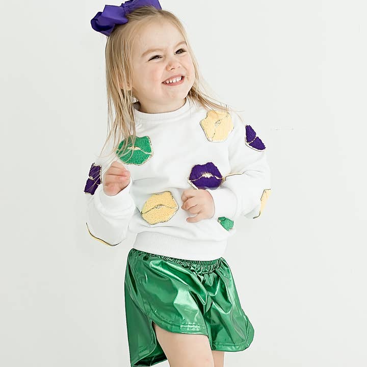 Mardi Gras Lips Chenille Sweatshirt for wholesale by Belle Cher