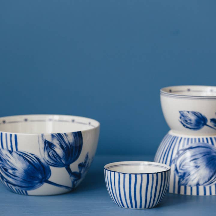 Heinen Delfts Blauw - Wholesale Bowl - Tulip Stripes Dip Dish2