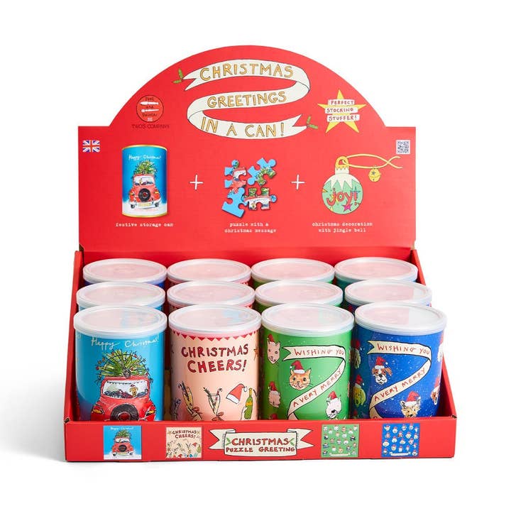 Holiday Greeting Puzzle 24 Pc Unit A/4 Designs for wholesale by Two's Company - Seasonal Collection