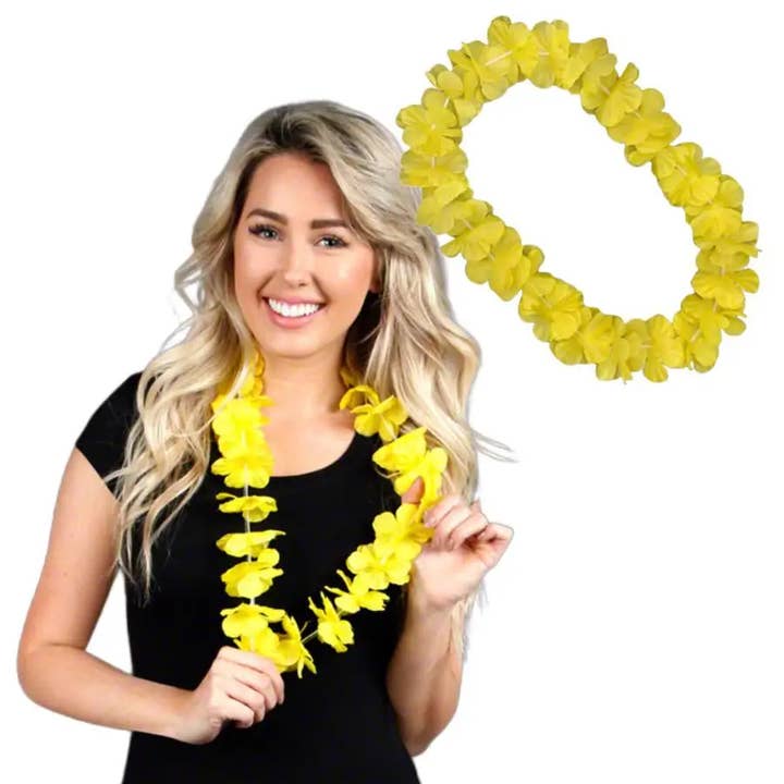 Blinkee.com, LLC - Wholesale Pendant/Charm Necklace - Hawaiian Flower Lei Necklace Yellow2