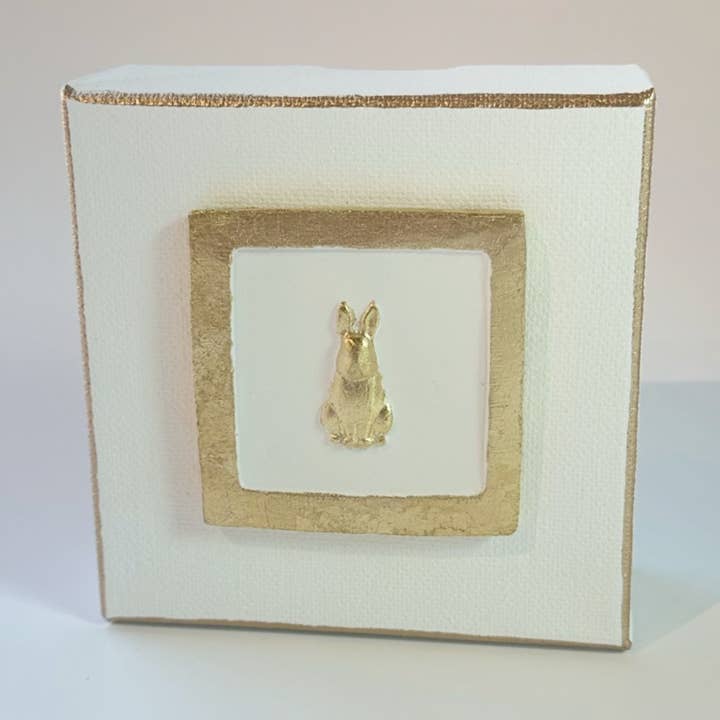 Toile 4x4 - Lapin en creux carré pour la vente par Sidebar Designs