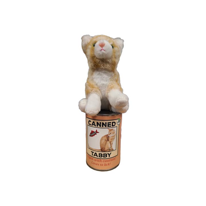 Canned Gifts - Wholesale Stuffed/Plush Toy - Kids & Baby - Canned Orange Tabby Cat | Stuffed Animal Cat Plush w/Jokes
